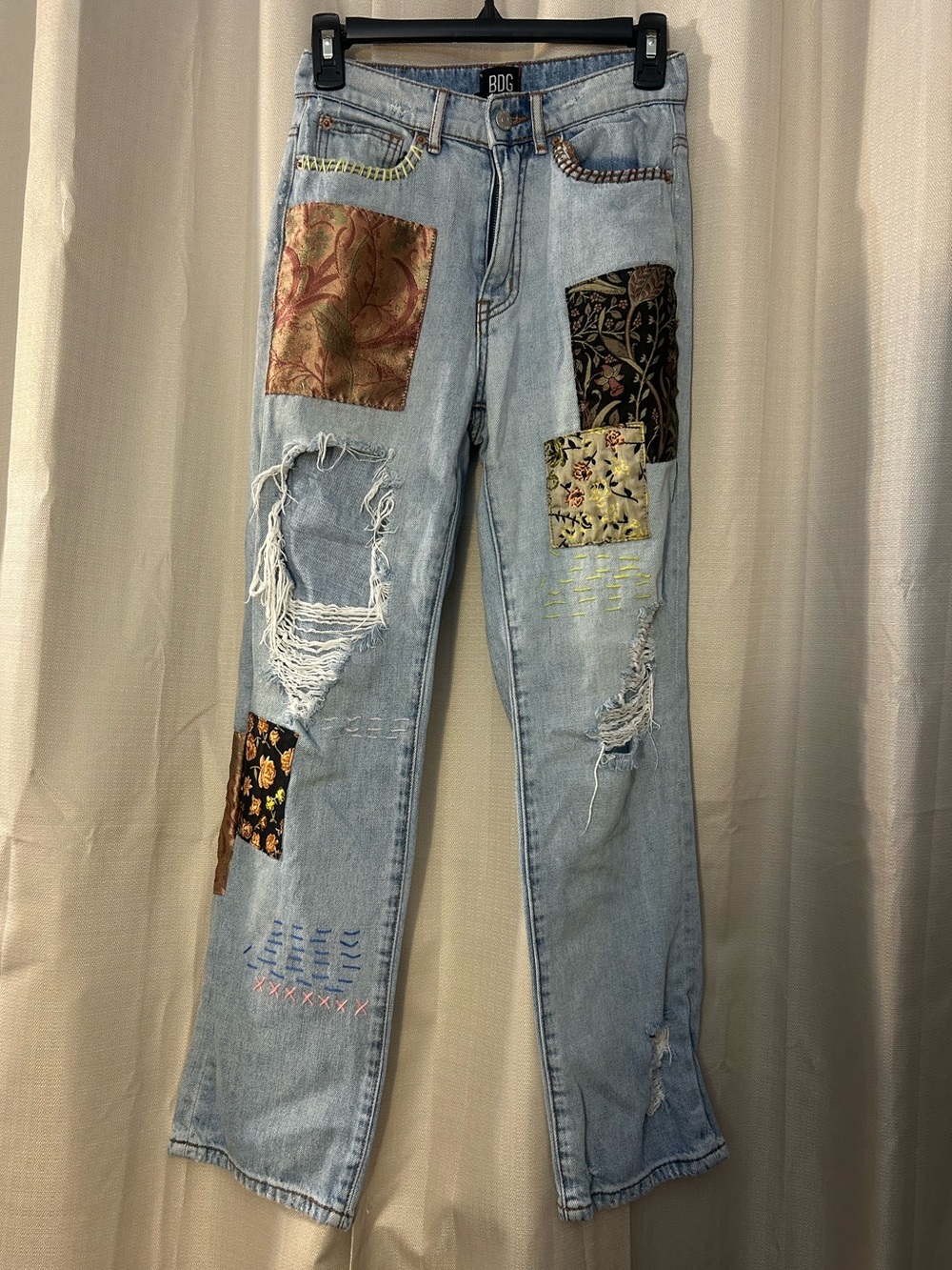 BDG Urban Outfitters Printed Patchwork Cowboy Jeans Size 25 High-Waisted